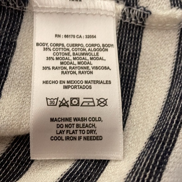 Anthropologie T.la Becky Charcoal/Cream Striped Front Tie Midi Dress XS NWT - Picture 9 of 12